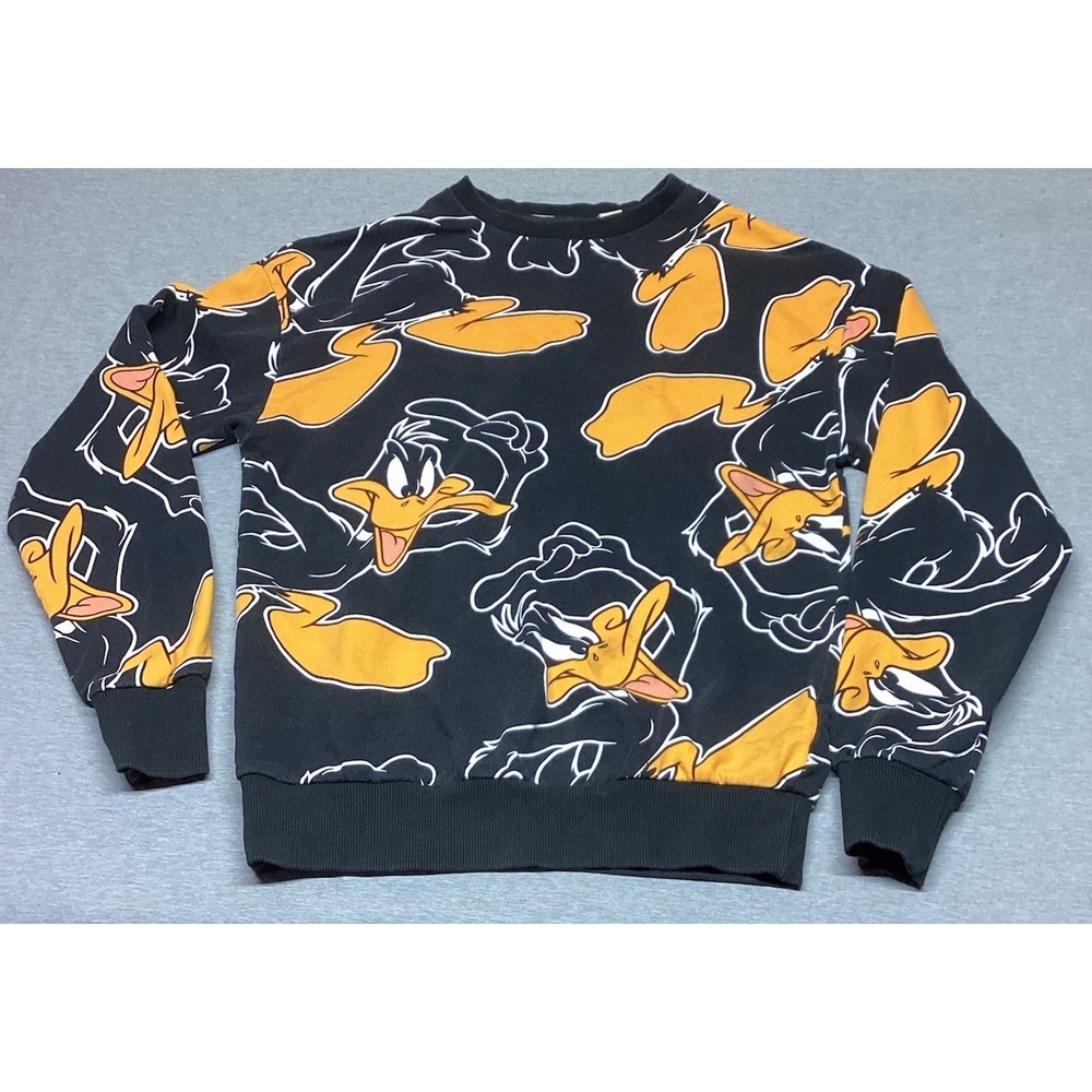 Looney‎ Tunes Auth Daffy Duck Pullover Sweatshirt Size XS H&M